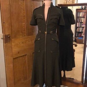 Byron Lars Military Style Olive Dress